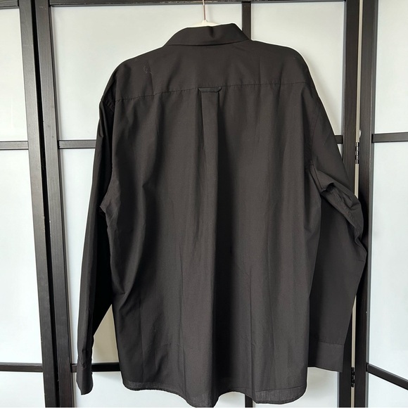 [17.5] George Men’s Classic Black Business Casual Long Sleeve Button Down Shirt - Picture 4 of 9